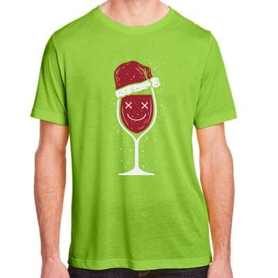 Wine Glass Ing Face Santa Hat Funny Christmas Funny Gift Adult ChromaSoft Performance T-Shirt