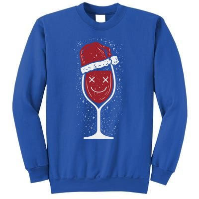 Wine Glass Ing Face Santa Hat Funny Christmas Funny Gift Sweatshirt