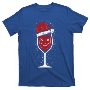 Wine Glass Ing Face Santa Hat Funny Christmas Funny Gift T-Shirt