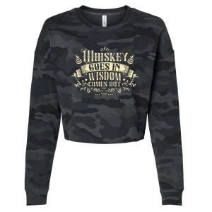 Whiskey Goes In Wisdom Comes Out Drinker Cropped Pullover Crew