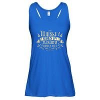 Whiskey Goes In Wisdom Comes Out Drinker Ladies Essential Flowy Tank