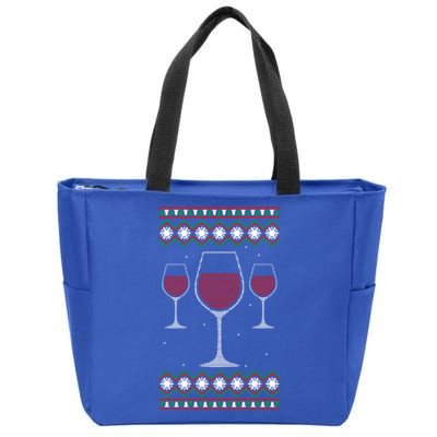 Wine Glass Ing Alcohol Ugly Xgiftmas Cool Christmas Funny Gift Zip Tote Bag