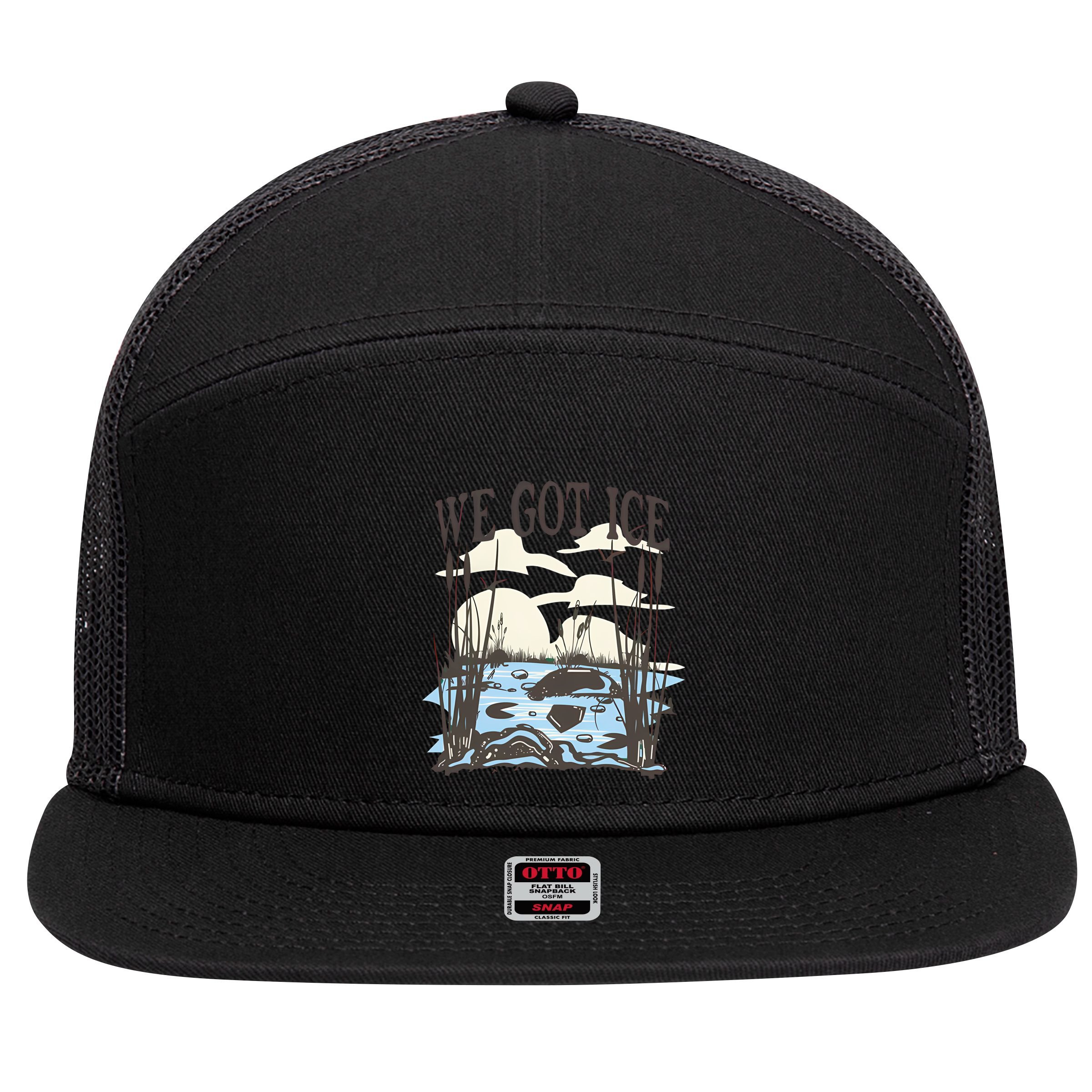 We Got Ice Home Of The Blue Heron 7 Panel Mesh Trucker Snapback Hat