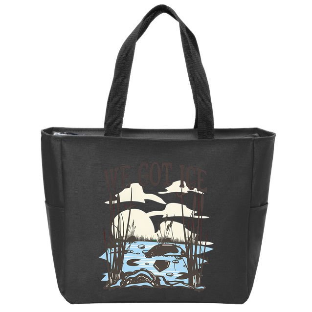 We Got Ice Home Of The Blue Heron Zip Tote Bag