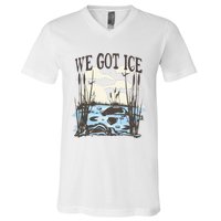 We Got Ice Home Of The Blue Heron V-Neck T-Shirt