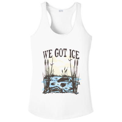 We Got Ice Home Of The Blue Heron Ladies PosiCharge Competitor Racerback Tank