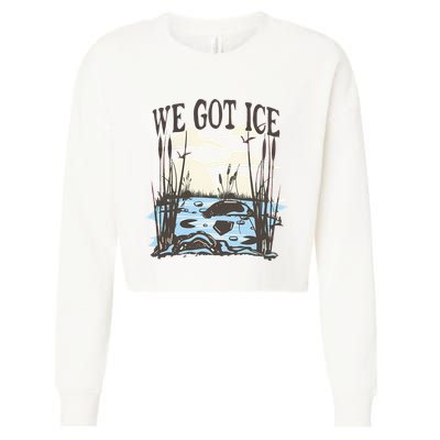 We Got Ice Home Of The Blue Heron Cropped Pullover Crew