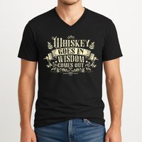 Whiskey Goes In Wisdom Comes Out Drinker Drinking Whisky V-Neck T-Shirt