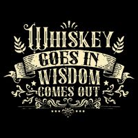 Whiskey Goes In Wisdom Comes Out Drinker Drinking Whisky Button