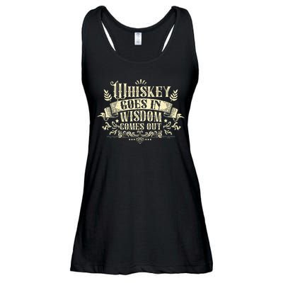 Whiskey Goes In Wisdom Comes Out Drinker Drinking Whisky Ladies Essential Flowy Tank