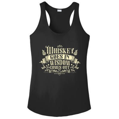 Whiskey Goes In Wisdom Comes Out Drinker Drinking Whisky Ladies PosiCharge Competitor Racerback Tank