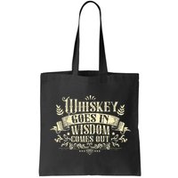 Whiskey Goes In Wisdom Comes Out Drinker Drinking Whisky Bag