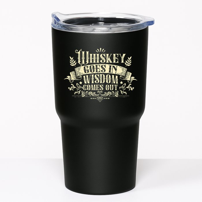 Whiskey Goes In Wisdom Comes Out Drinker Drinking Whisky Tumbler
