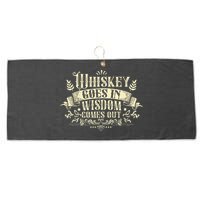 Whiskey Goes In Wisdom Comes Out Drinker Drinking Whisky Large Microfiber Waffle Golf Towel