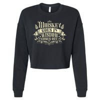 Whiskey Goes In Wisdom Comes Out Drinker Drinking Whisky Cropped Pullover Crew