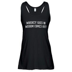 Whiskey Goes In Wisdom Comes Out Drinker Drinking Whisky Ladies Essential Flowy Tank