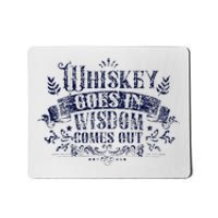 Whiskey Goes In Wisdom Comes Out Drinker Drinking Whisky Mousepad