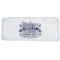 Whiskey Goes In Wisdom Comes Out Drinker Drinking Whisky Large Microfiber Waffle Golf Towel