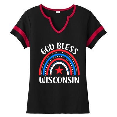 Wisconsin Gift I Love Wisconsin Usa Meaningful Gift Ladies Halftime Notch Neck Tee