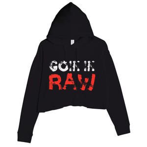 Wrestling Goin In Raw Crop Fleece Hoodie