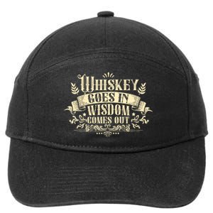 Whiskey Goes In Wisdom Comes Out Drinker Drinking Whisky 7-Panel Snapback Hat