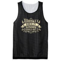 Whiskey Goes In Wisdom Comes Out Drinker Drinking Whisky Mesh Reversible Basketball Jersey Tank