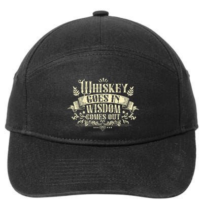 Whiskey Goes In Wisdom Comes Out Drinker 7-Panel Snapback Hat