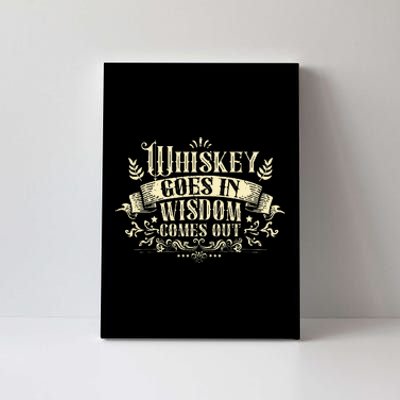 Whiskey Goes In Wisdom Comes Out Drinker Canvas