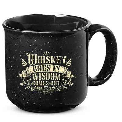 Whiskey Goes In Wisdom Comes Out Drinker 15oz Campfire Ceramic Mug