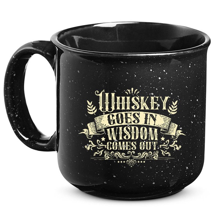Whiskey Goes In Wisdom Comes Out Drinker 15oz Campfire Ceramic Mug