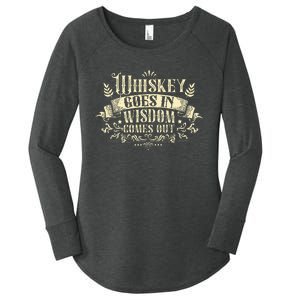 Whiskey Goes In Wisdom Comes Out Drinker Women's Perfect Tri Tunic Long Sleeve Shirt