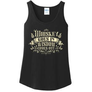 Whiskey Goes In Wisdom Comes Out Drinker Ladies Essential Tank