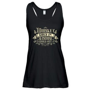 Whiskey Goes In Wisdom Comes Out Drinker Ladies Essential Flowy Tank