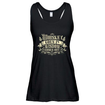 Whiskey Goes In Wisdom Comes Out Drinker Ladies Essential Flowy Tank