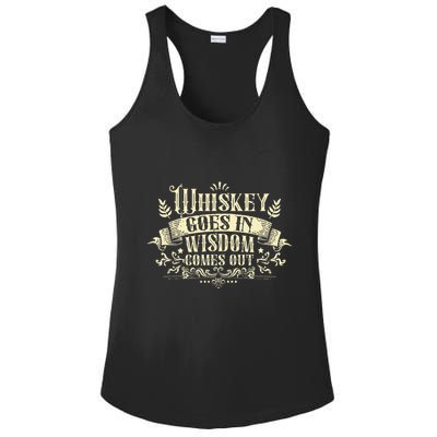 Whiskey Goes In Wisdom Comes Out Drinker Ladies PosiCharge Competitor Racerback Tank