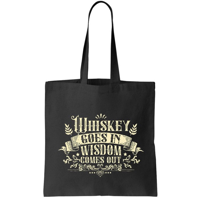 Whiskey Goes In Wisdom Comes Out Drinker Bag