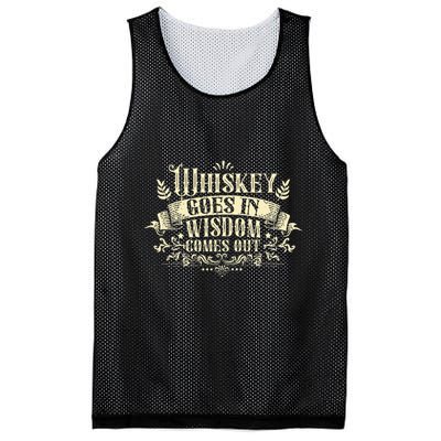 Whiskey Goes In Wisdom Comes Out Drinker Mesh Reversible Basketball Jersey Tank