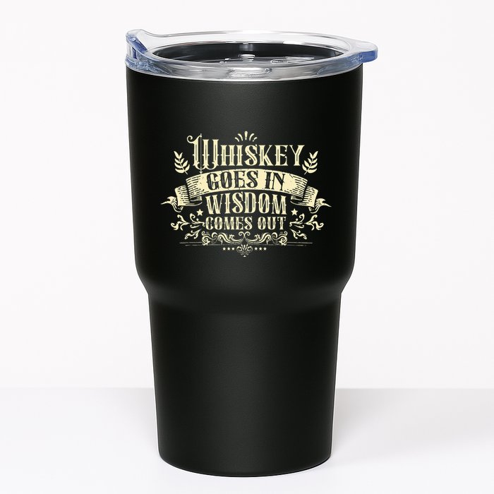 Whiskey Goes In Wisdom Comes Out Drinker Tumbler