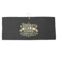 Whiskey Goes In Wisdom Comes Out Drinker Large Microfiber Waffle Golf Towel