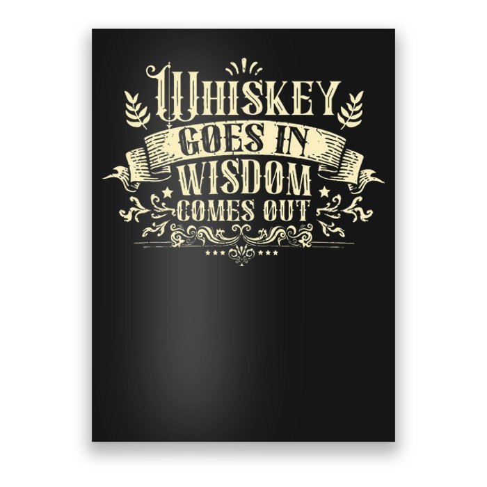 Whiskey Goes In Wisdom Comes Out Drinker Poster