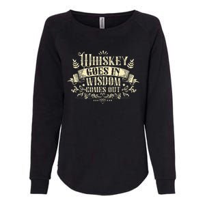 Whiskey Goes In Wisdom Comes Out Drinker Womens California Wash Sweatshirt