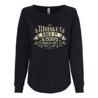 Whiskey Goes In Wisdom Comes Out Drinker Womens California Wash Sweatshirt