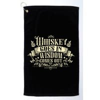 Whiskey Goes In Wisdom Comes Out Drinker Golf Towel