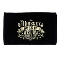 Whiskey Goes In Wisdom Comes Out Drinker Microfiber Hand Towel