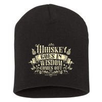 Whiskey Goes In Wisdom Comes Out Drinker Short Acrylic Beanie