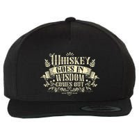 Whiskey Goes In Wisdom Comes Out Drinker Wool Snapback Cap