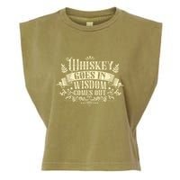 Whiskey Goes In Wisdom Comes Out Drinker Garment-Dyed Women's Muscle Tee