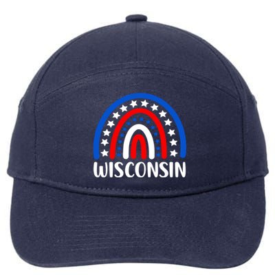 Wisconsin Gift I Love Wisconsin Usa Funny Gift 7-Panel Snapback Hat