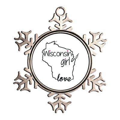 Wisconsin Girl I Love Wisconsin Home State Metallic Star Ornament