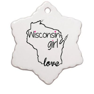 Wisconsin Girl I Love Wisconsin Home State Ceramic Star Ornament